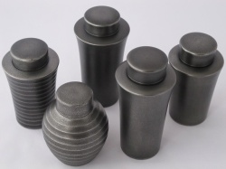 錫光、茶器、丸型、筋入黒